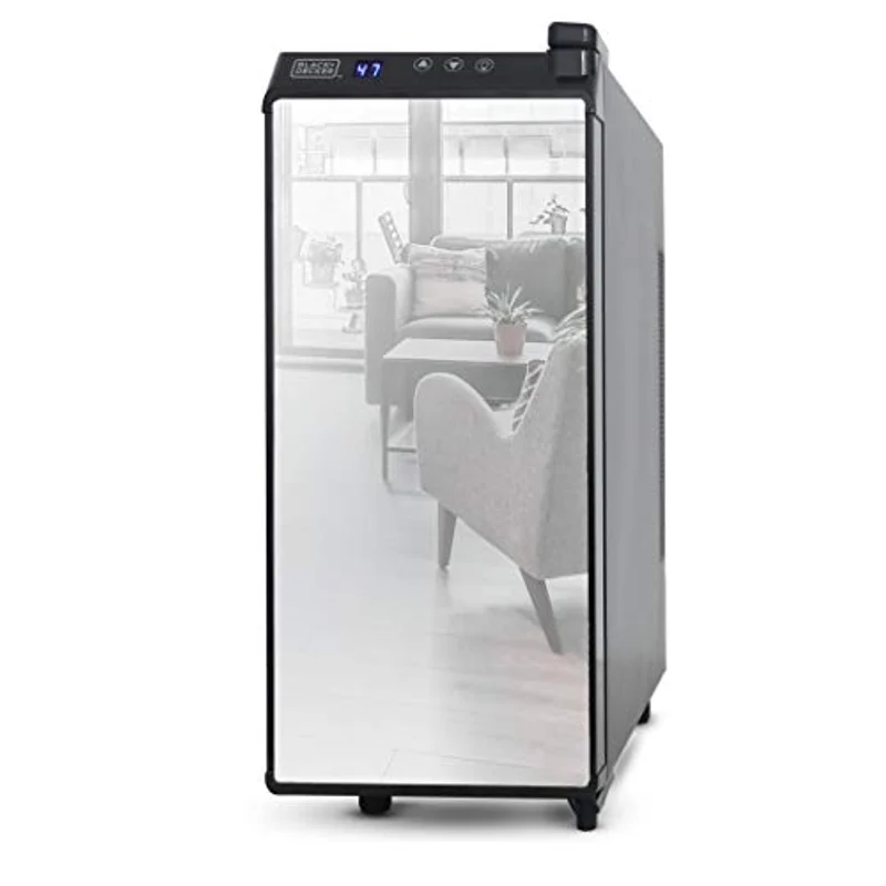 BLACK+DECKER BD60336 12-bottle thermoelectric wine chiller with mirrored door
