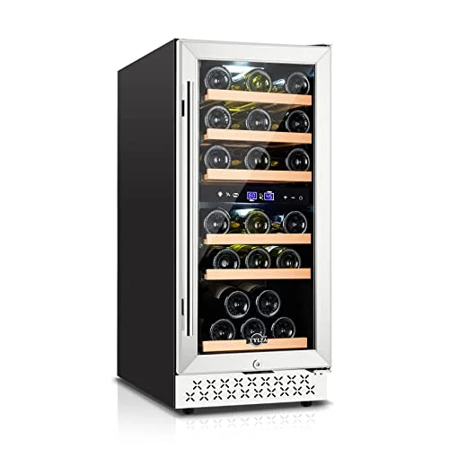 Tylza 15 Inch 30 Bottle Dual Zone wine fridge, under counter