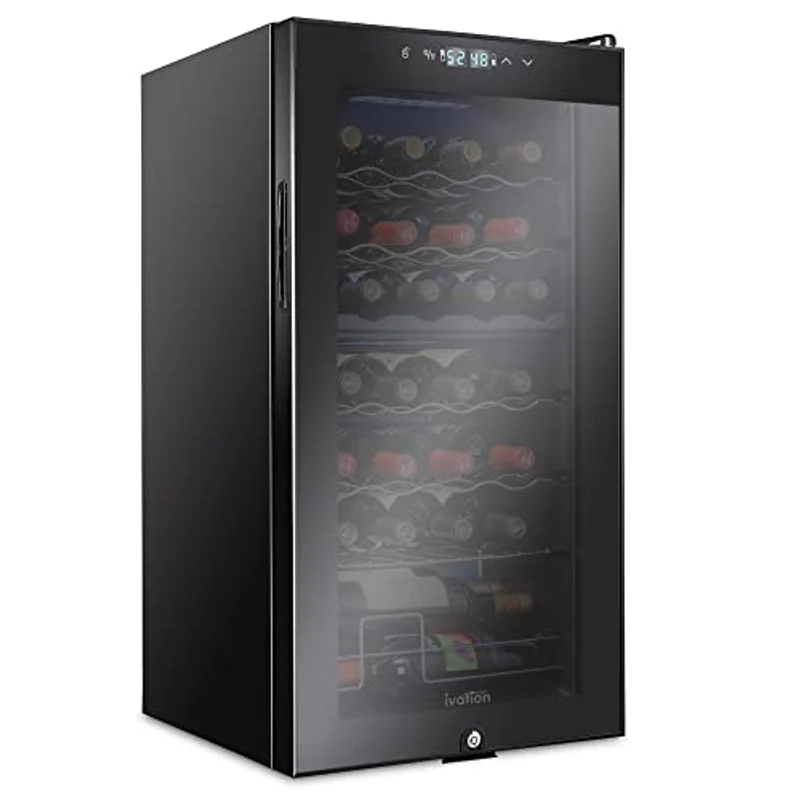 Ivation 28 bottle dual zone freestanding compressor wine cooler