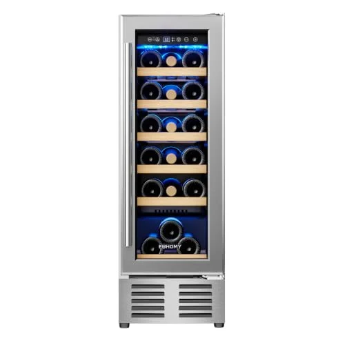 EUHOMY 12 Inch Wine Cooler Refrigerator, 18 Bottles