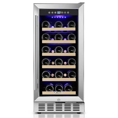 ORYMUSE 15 Inch Wine Cooler Under Counter, 30 Bottle, built-in or freestanding
