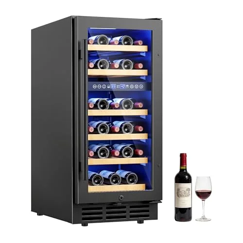 ICEVIVAL 15 inch dual zone wine cooler refrigerator with UV-resistant glass door