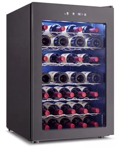 Feelfunn 45 Bottle Freestanding Wine Cooler Refrigerator, black