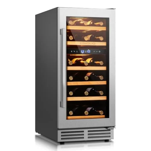Friduo 15 Inch Built-In Dual Zone Wine Refrigerator with seamless stainless steel door