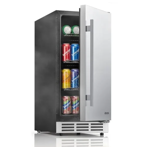 VEVOR Outdoor Beverage Refrigerator, 15 Inch Undercounter Drink Fridge